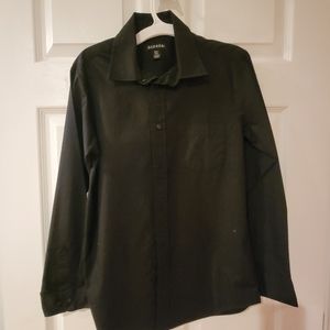 Black long sleeve button-down shirt